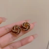 The Maillard 925 silver needle glazed coffee-colored earrings exude a sense of feminine sophistication and retro charm. The stud earrings are a unique and niche earpiece Specification image